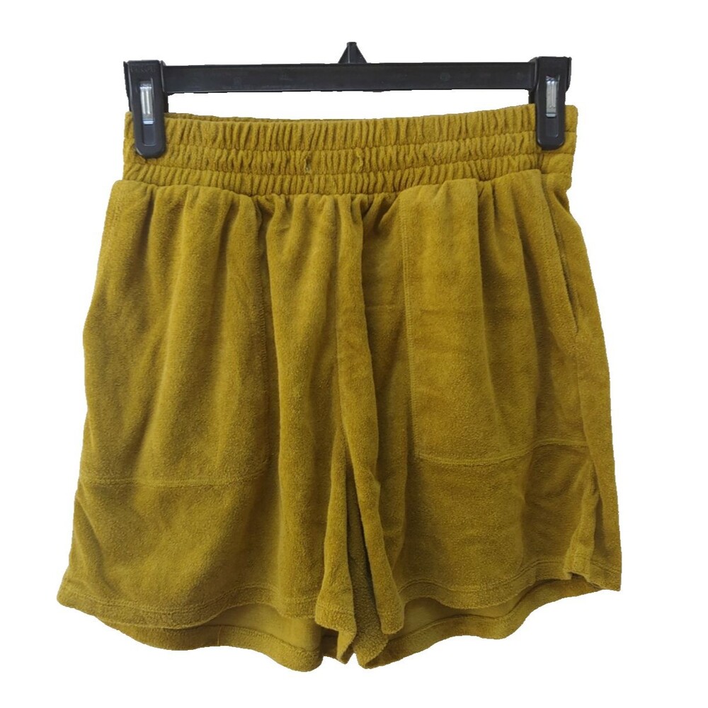 Zenana Womens Lounge Shorts XL Green Elastic Stretch Waist Pockets Cotton Blend